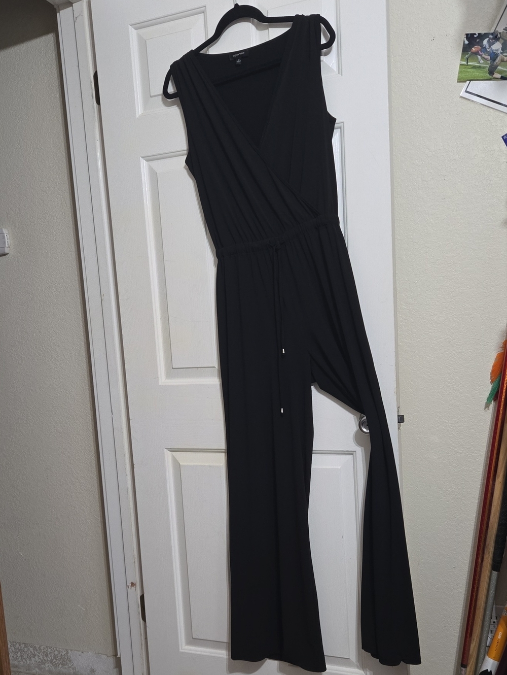 Black Sleeveless Surplice Jumpsuit